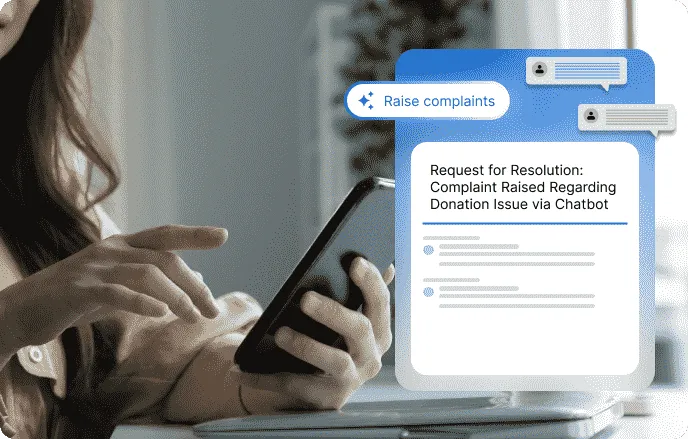 Chatbot handling complaints and issue resolution